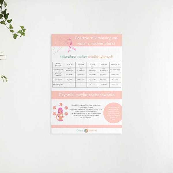 Projekt plakatu: Październik miesiącem walki z rakiem piersi